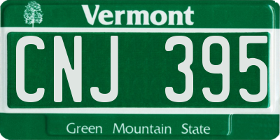 VT license plate CNJ395