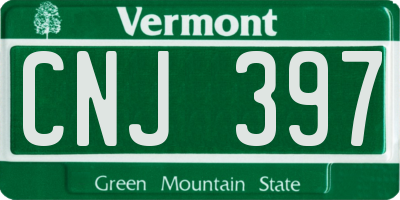 VT license plate CNJ397