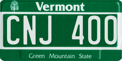 VT license plate CNJ400