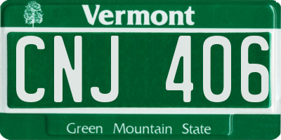 VT license plate CNJ406