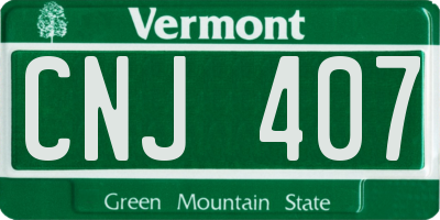 VT license plate CNJ407