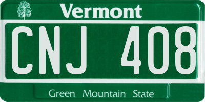 VT license plate CNJ408