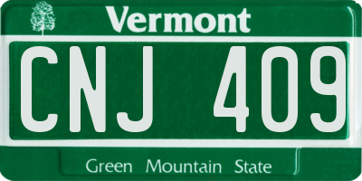 VT license plate CNJ409