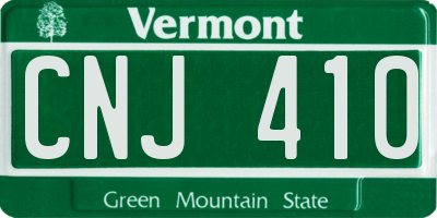VT license plate CNJ410