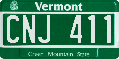 VT license plate CNJ411