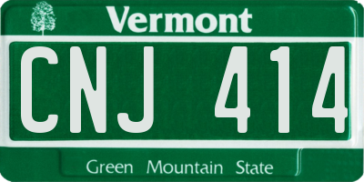 VT license plate CNJ414