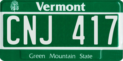 VT license plate CNJ417
