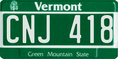 VT license plate CNJ418