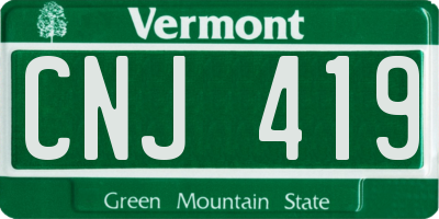 VT license plate CNJ419