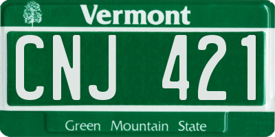 VT license plate CNJ421