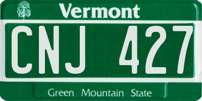 VT license plate CNJ427