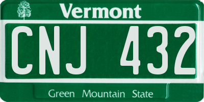 VT license plate CNJ432