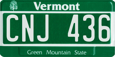 VT license plate CNJ436