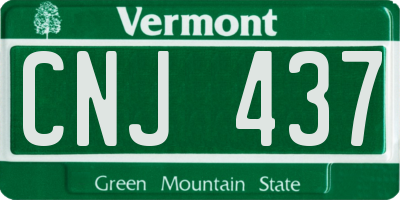 VT license plate CNJ437