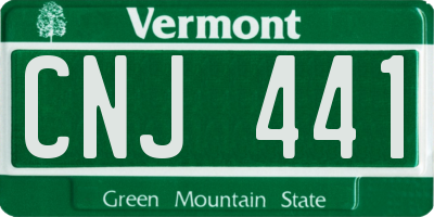 VT license plate CNJ441