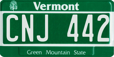 VT license plate CNJ442