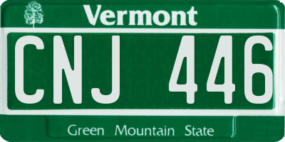 VT license plate CNJ446