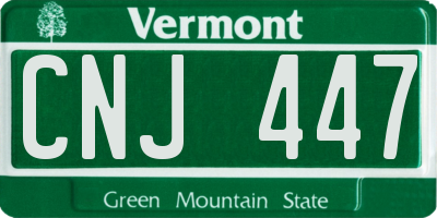 VT license plate CNJ447