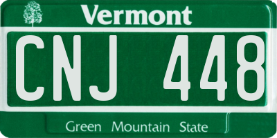 VT license plate CNJ448