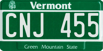 VT license plate CNJ455