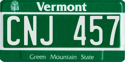 VT license plate CNJ457