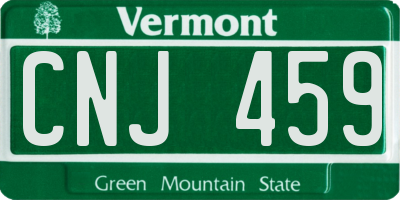 VT license plate CNJ459