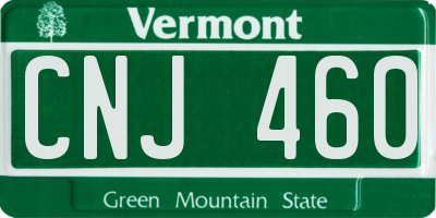 VT license plate CNJ460