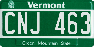 VT license plate CNJ463