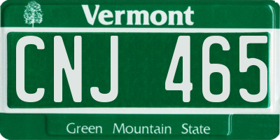 VT license plate CNJ465