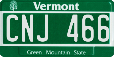 VT license plate CNJ466