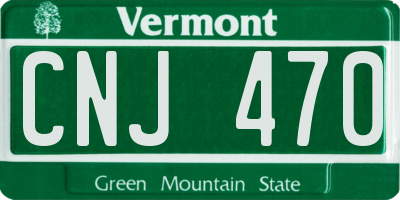 VT license plate CNJ470