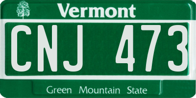 VT license plate CNJ473