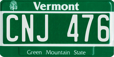 VT license plate CNJ476