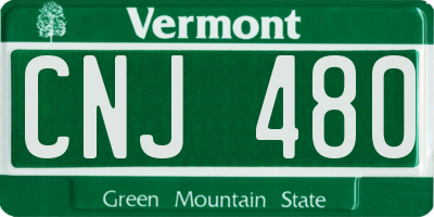 VT license plate CNJ480