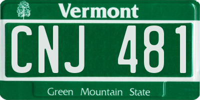 VT license plate CNJ481