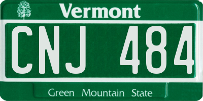 VT license plate CNJ484