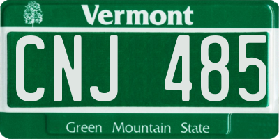 VT license plate CNJ485