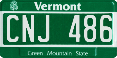 VT license plate CNJ486