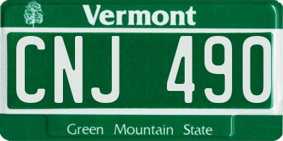 VT license plate CNJ490