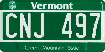 VT license plate CNJ497