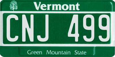 VT license plate CNJ499