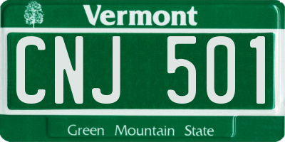VT license plate CNJ501