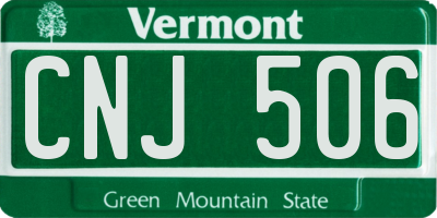 VT license plate CNJ506