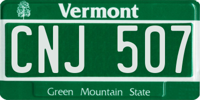 VT license plate CNJ507