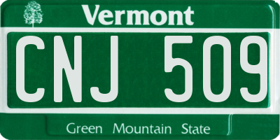 VT license plate CNJ509