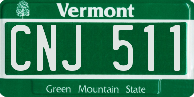 VT license plate CNJ511