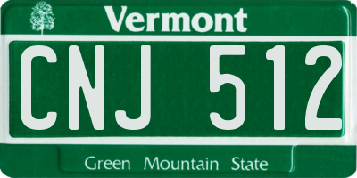 VT license plate CNJ512