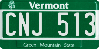 VT license plate CNJ513