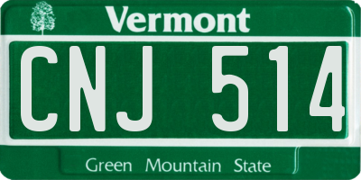 VT license plate CNJ514