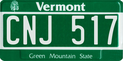 VT license plate CNJ517